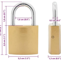 vidaXL Candado en U con llaves 6 pcs Latón Hierro Online