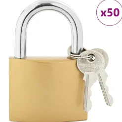 vidaXL Candado en U con llaves 50 pcs Latón Hierro Outlet