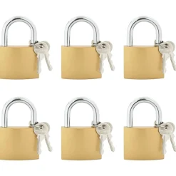 vidaXL Candado en U con llaves 6 pcs Latón Hierro Online