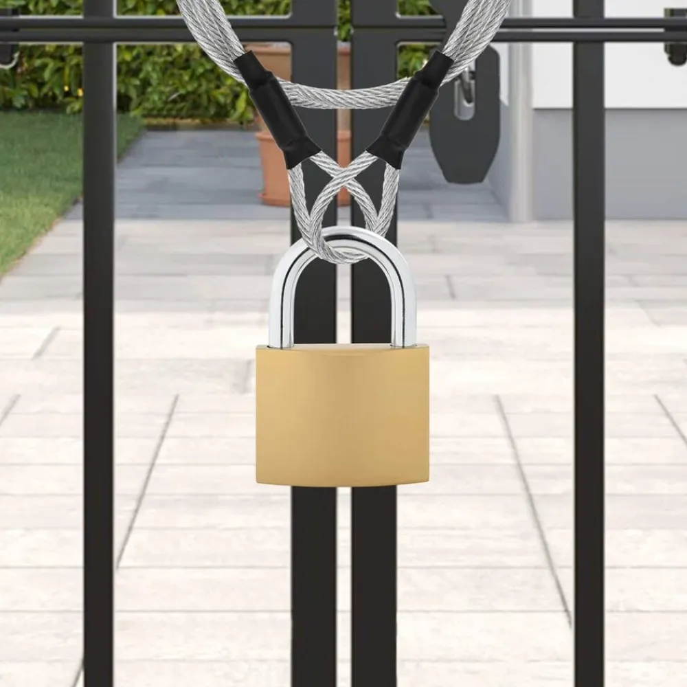 vidaXL Llaves Y Cerrojos-Candado en U con llaves 12 pcs Latón Hierro