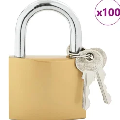 vidaXL Candado en U con llaves 100 pcs Latón Hierro Hot