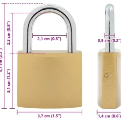 vidaXL Candado en U con llaves 6 pcs Latón Hierro Sale