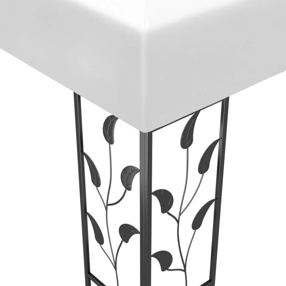vidaXL Carpa cenador de jardín con tira de luz LED 3x3 m Blanco Hot