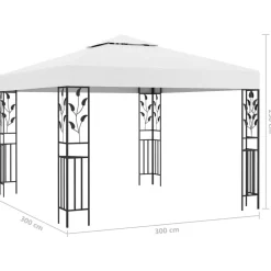 vidaXL Carpa cenador de jardín con tira de luz LED 3x3 m Blanco Hot