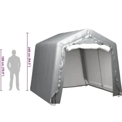 vidaXL Carpa de almacenamiento acero gris 240x240 cm Best