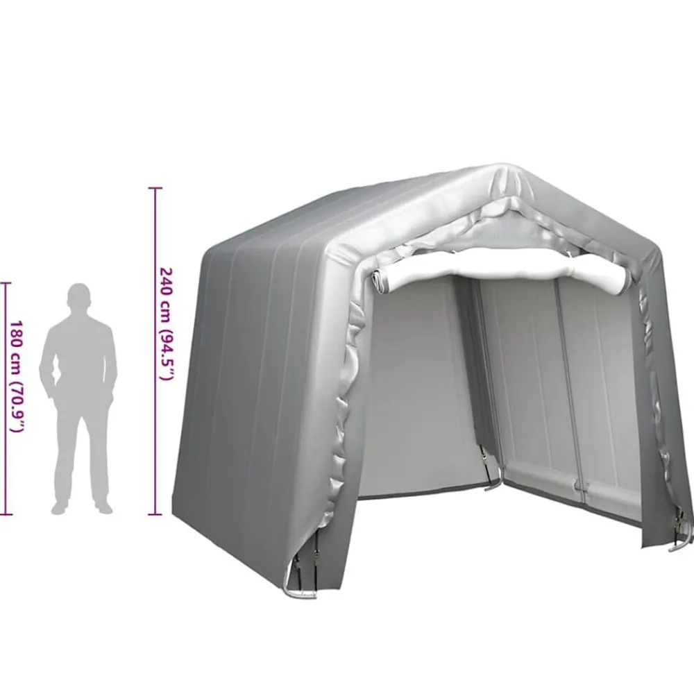 vidaXL Carpa de almacenamiento acero gris 240x240 cm Best