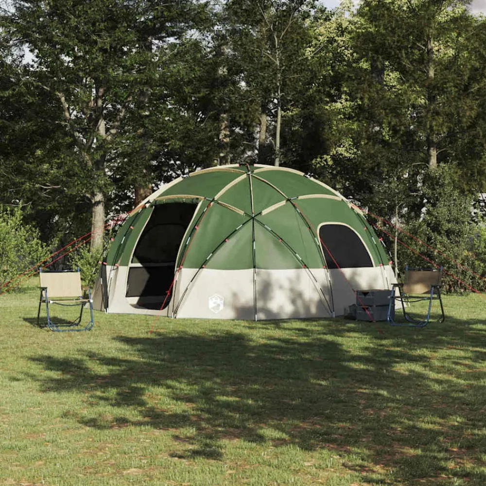 vidaXL Carpa de cúpula con techo 475 x 475 x 235 cm tafetán Verde Online