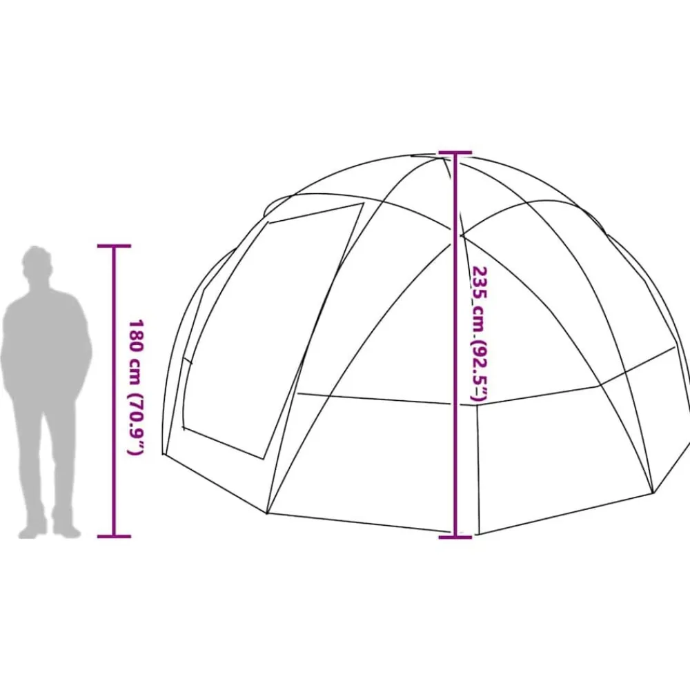 vidaXL Actividades Al Aire Libre-Carpa de cúpula 475 x 475 x 235 cm tafetán