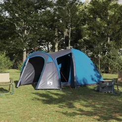 vidaXL Carpa de cúpula Iglú con techo 384 x 254 x 170 cm Azul Discount