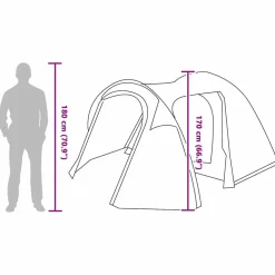 vidaXL Carpa de cúpula Iglú con techo 384 x 254 x 170 cm Azul Discount