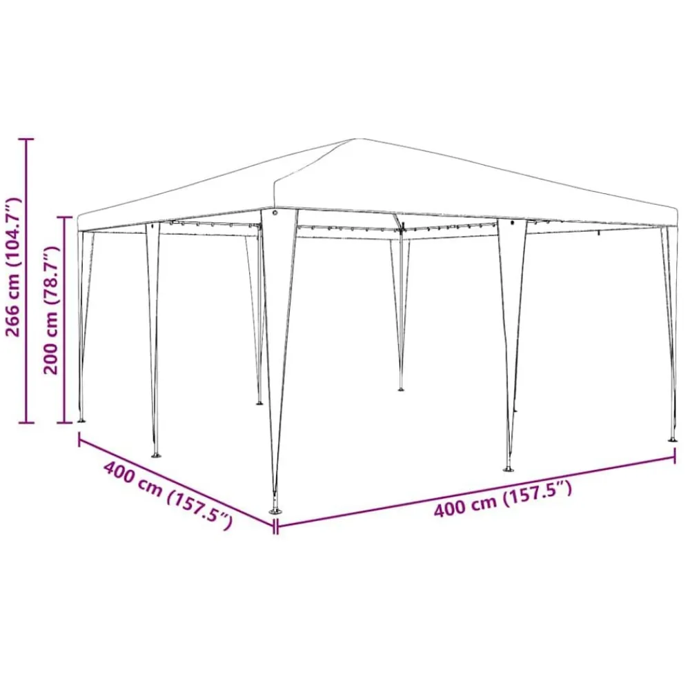 vidaXL Carpa de Fiesta 400 x 400 x 266 cm Polietileno y Acero Azul Online