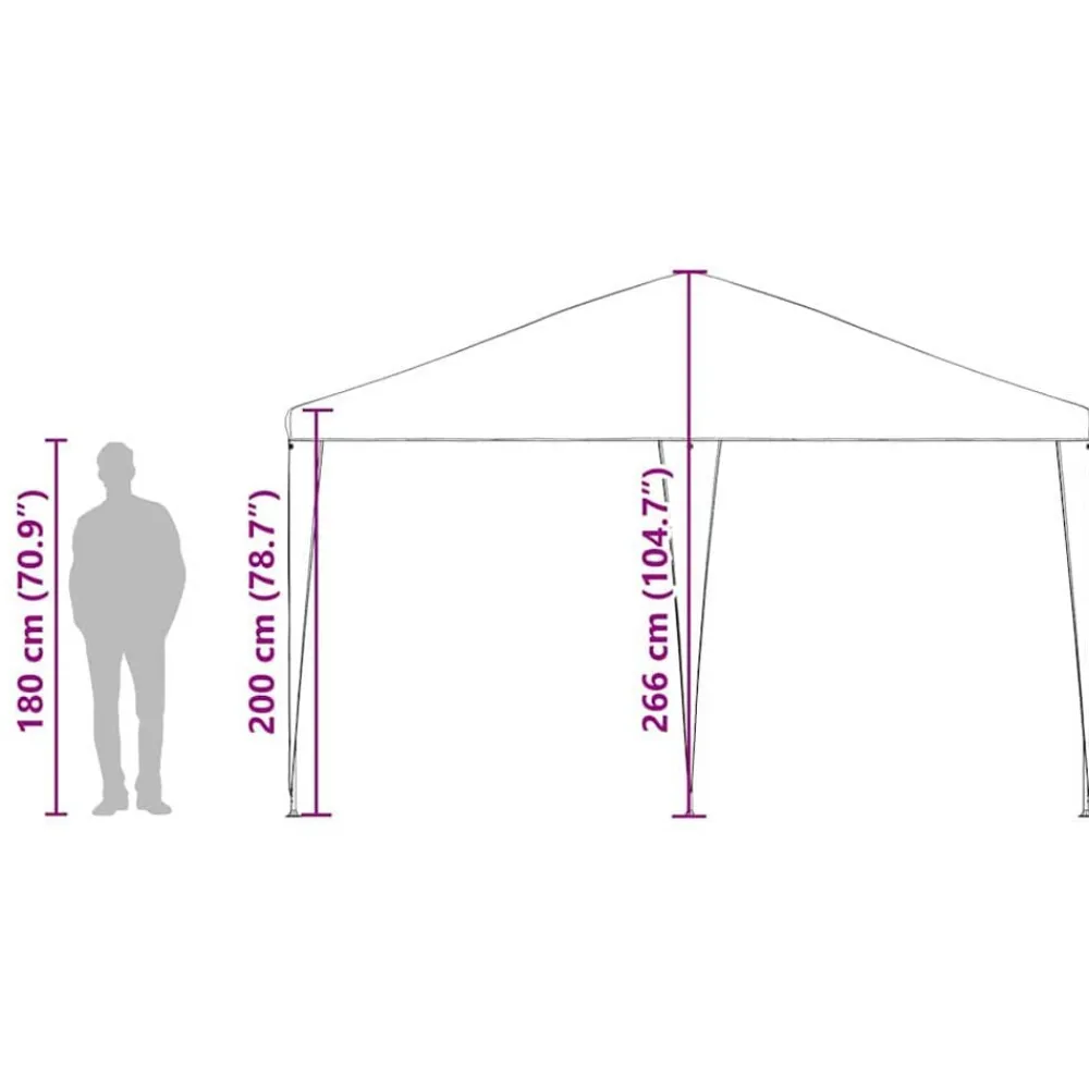 vidaXL Carpa de Fiesta 400 x 400 x 266 cm Polietileno y Acero Azul Online