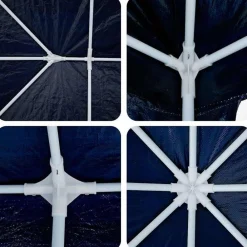 vidaXL Carpa de Fiesta 400 x 400 x 266 cm Polietileno y Acero Azul Online