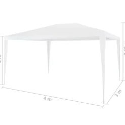 vidaXL Jardín-Carpa de fiesta blanca 3x4 m