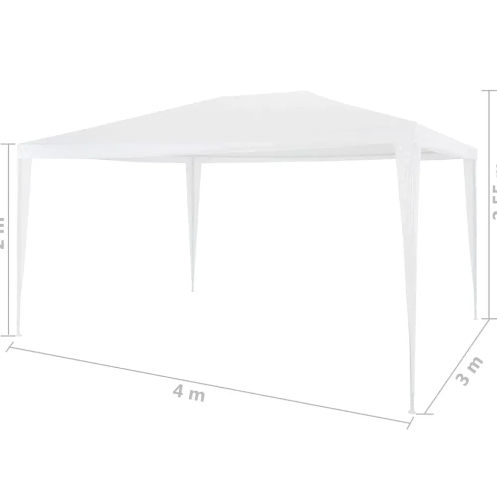 vidaXL Jardín-Carpa de fiesta blanca 3x4 m