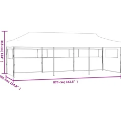 vidaXL Jardín-Carpa de fiestas pop-up plegable con 5 paredes 870x291x315 cm