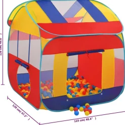 vidaXL Estructuras Para Juegos Al Aire Libre-Carpa de juegos con 550 bolas 123x120x146 cm