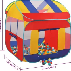 vidaXL Estructuras Para Juegos Al Aire Libre-Carpa de juegos con 550 bolas 123x120x126 cm