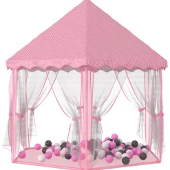 vidaXL Carpa de juegos de princesa con 250 bolas rosa 133x140 cm Multicolor 2 Outlet