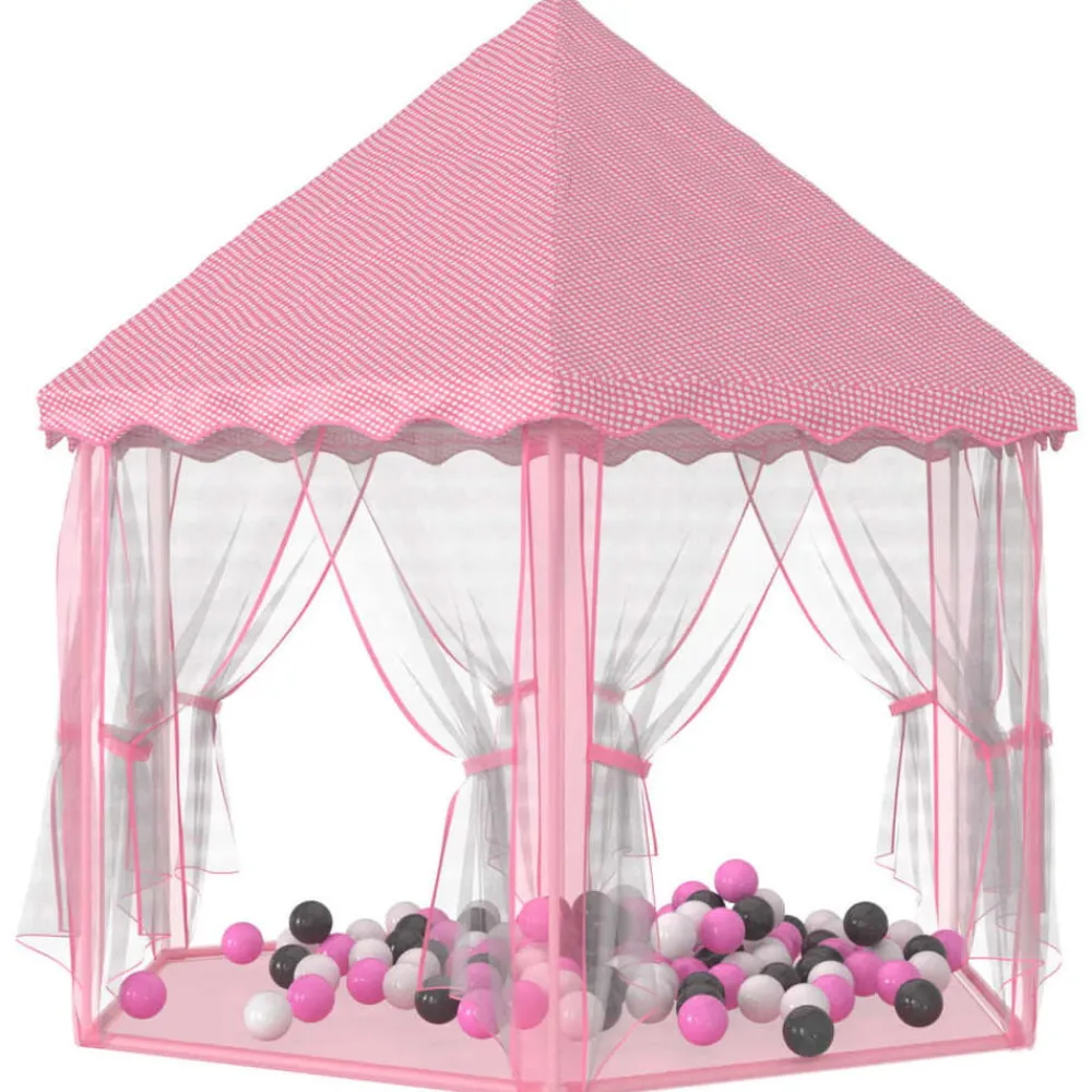 vidaXL Carpa de juegos de princesa con 250 bolas rosa 133x140 cm Multicolor 2 Outlet