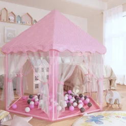 vidaXL Carpa de juegos de princesa con 250 bolas rosa 133x140 cm Multicolor 2 Outlet