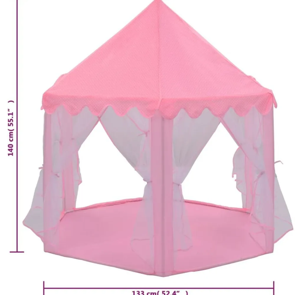 vidaXL Carpa de juegos de princesa con 250 bolas rosa 133x140 cm Multicolor 2 Outlet