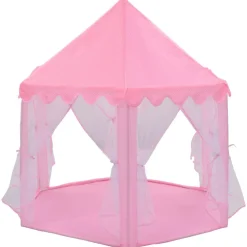 vidaXL Estructuras Para Juegos Al Aire Libre-Carpa de juegos de princesa con 250 bolas rosa 133x140 cm