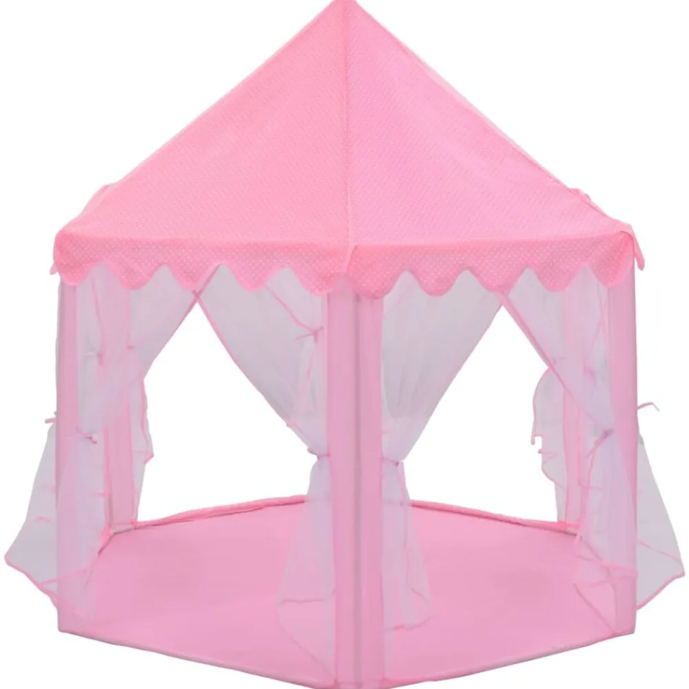 vidaXL Estructuras Para Juegos Al Aire Libre-Carpa de juegos de princesa con 250 bolas rosa 133x140 cm