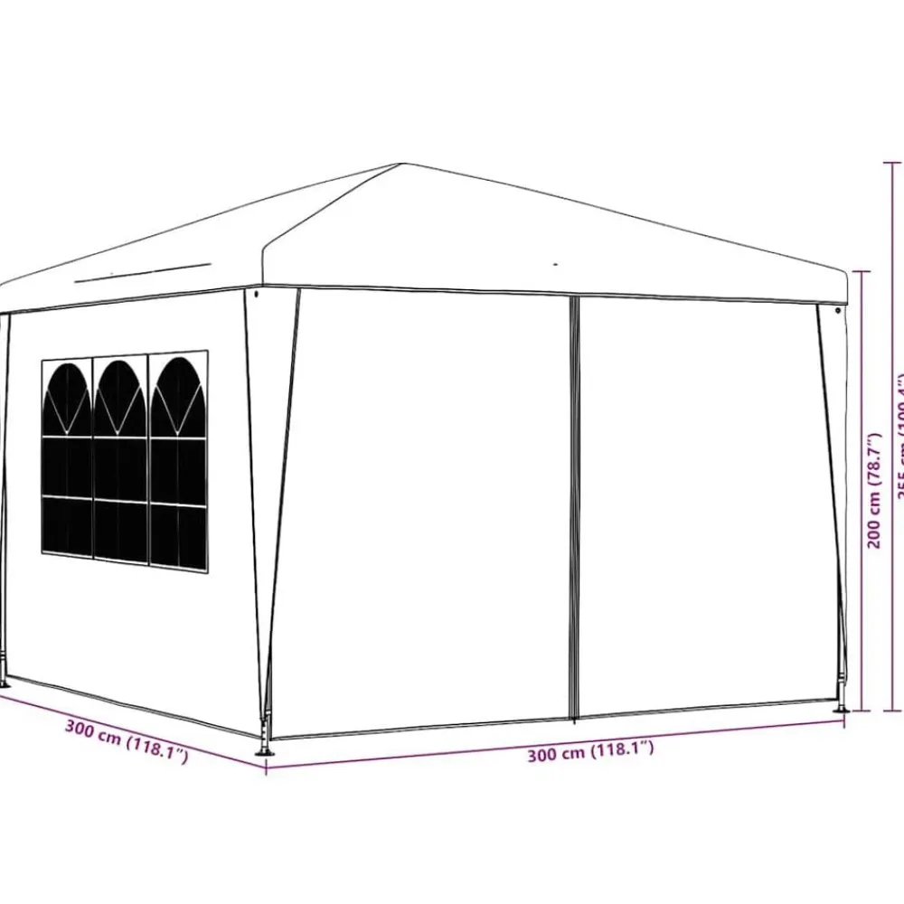 vidaXL Jardín-Carpa para celebraciones 3x3 m