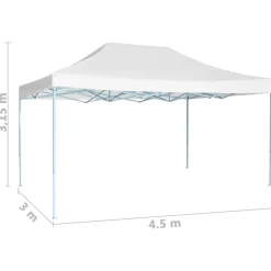 vidaXL Jardín-Carpa para celebraciones plegable blanco 3x4,5 m
