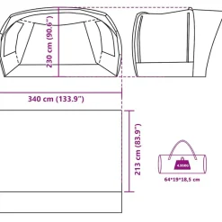 vidaXL Actividades Al Aire Libre-Carpa para coche impermeable