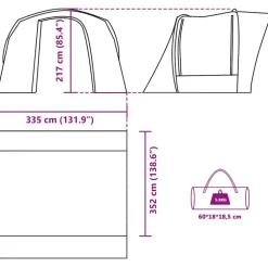 vidaXL Actividades Al Aire Libre-Carpa para coche impermeable