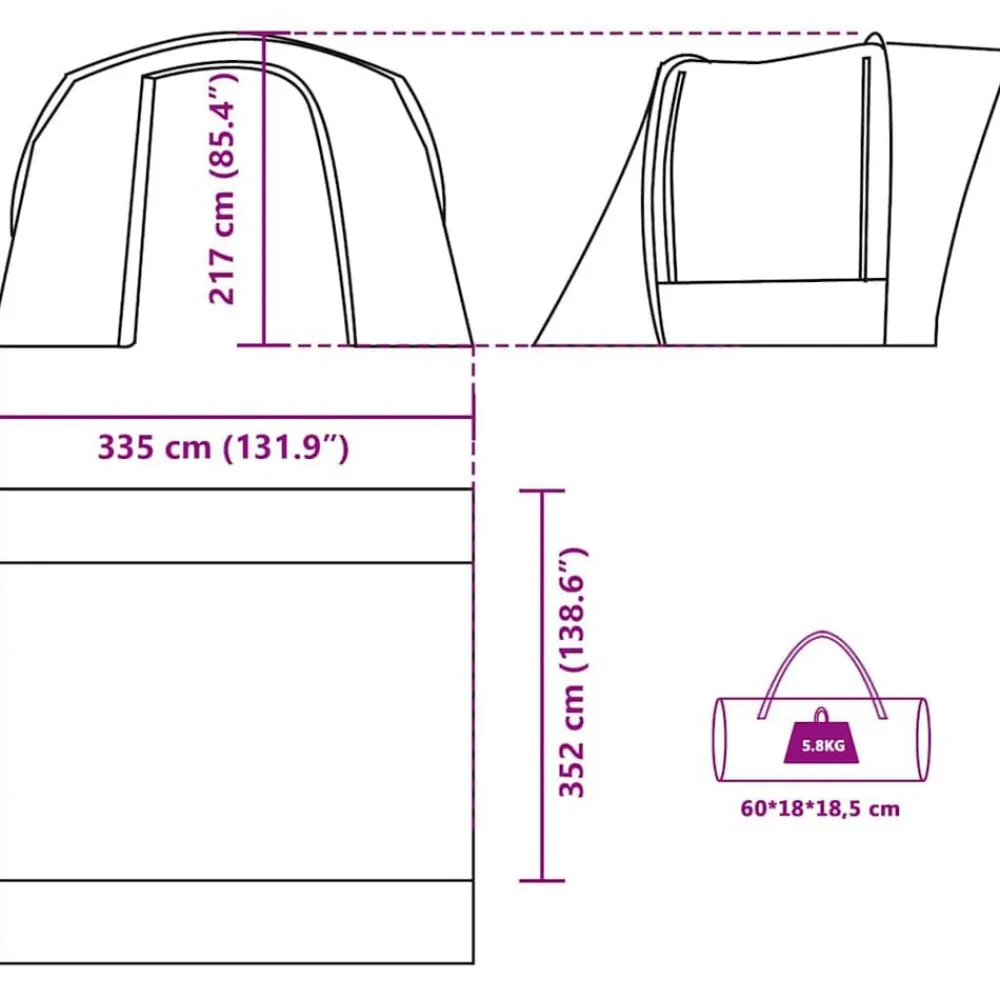 vidaXL Carpa para coche impermeable Azul Online