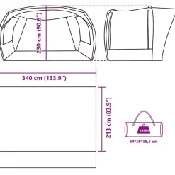 vidaXL Carpa para coche impermeable Azul Discount