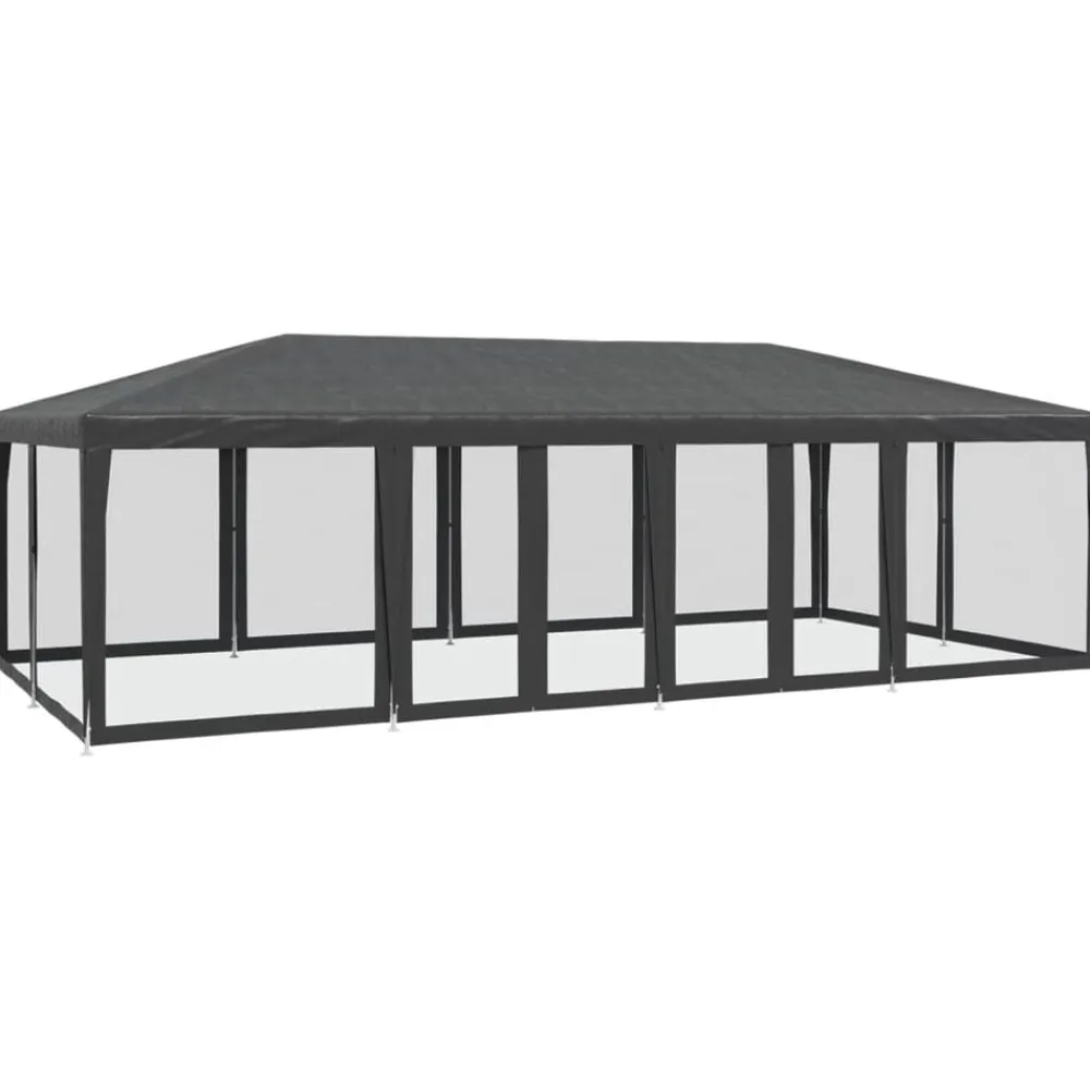 vidaXL Jardín-Carpa para fiestas 12 paredes de malla HDPE gris 8x4m