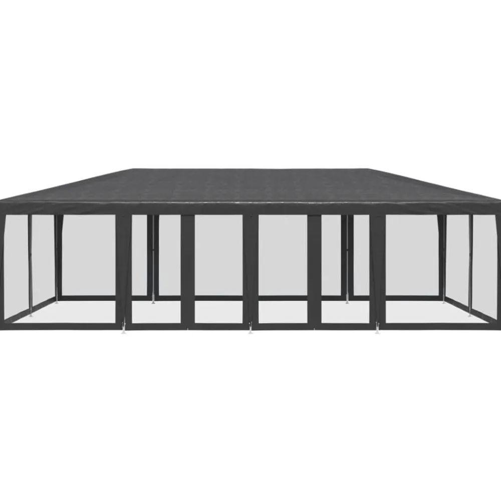 vidaXL Jardín-Carpa para fiestas 12 paredes de malla HDPE gris 8x4m