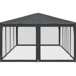 vidaXL Jardín-Carpa para fiestas 12 paredes de malla HDPE gris 8x4m