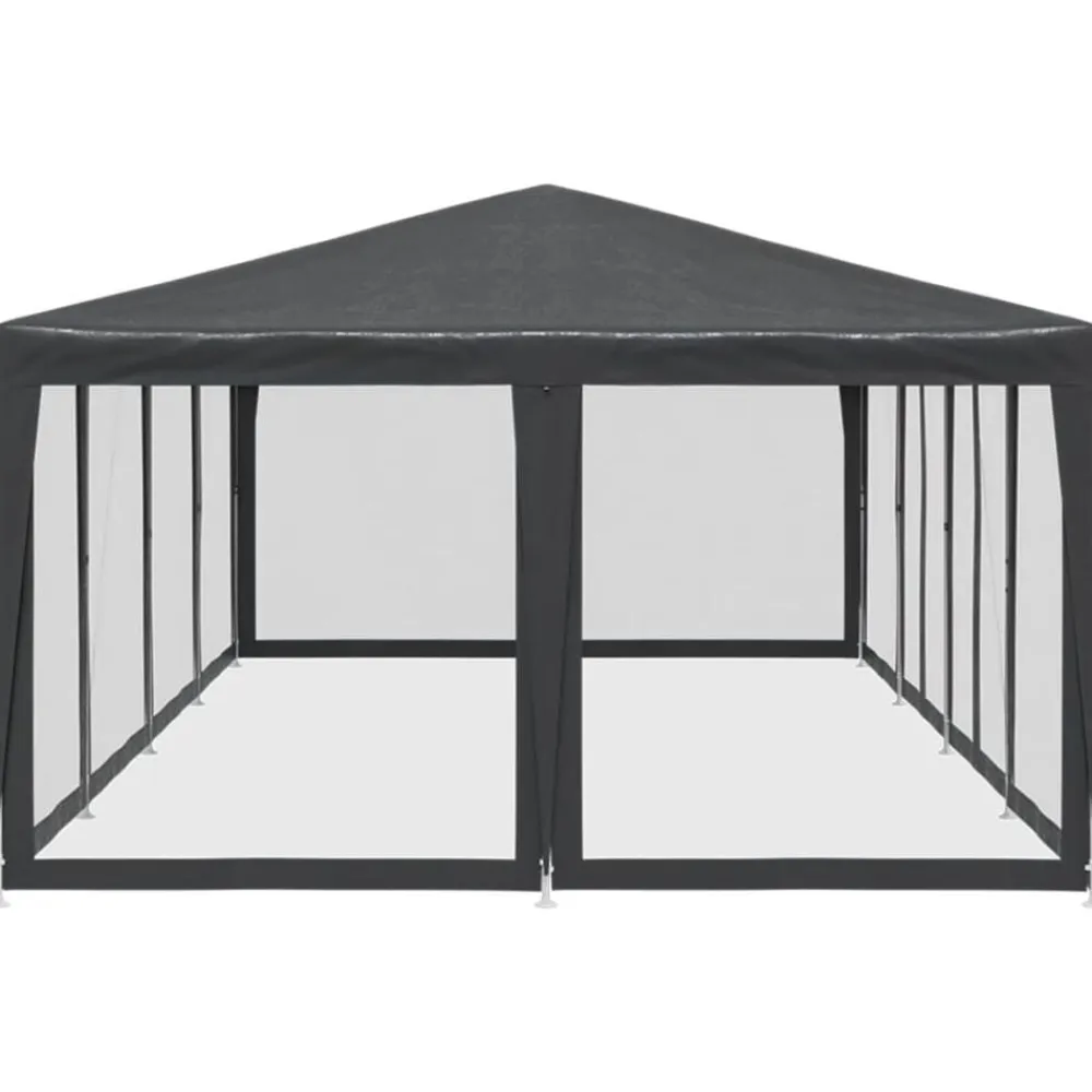 vidaXL Jardín-Carpa para fiestas 12 paredes de malla HDPE gris 8x4m