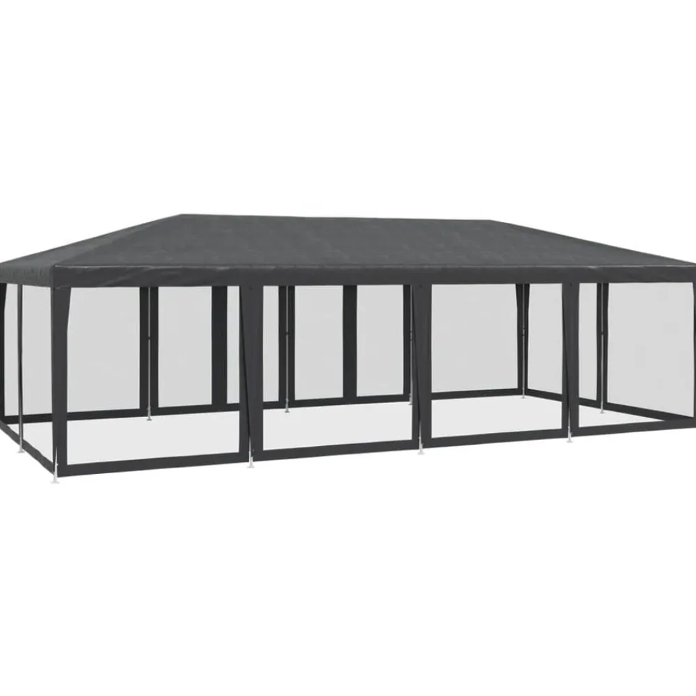 vidaXL Jardín-Carpa para fiestas 12 paredes de malla HDPE gris 8x4m