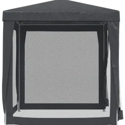 vidaXL Jardín-Carpa para fiestas 4 paredes de malla HDPE gris 2x2 m