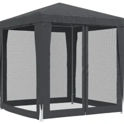 vidaXL Jardín-Carpa para fiestas 4 paredes de malla HDPE gris 2x2 m