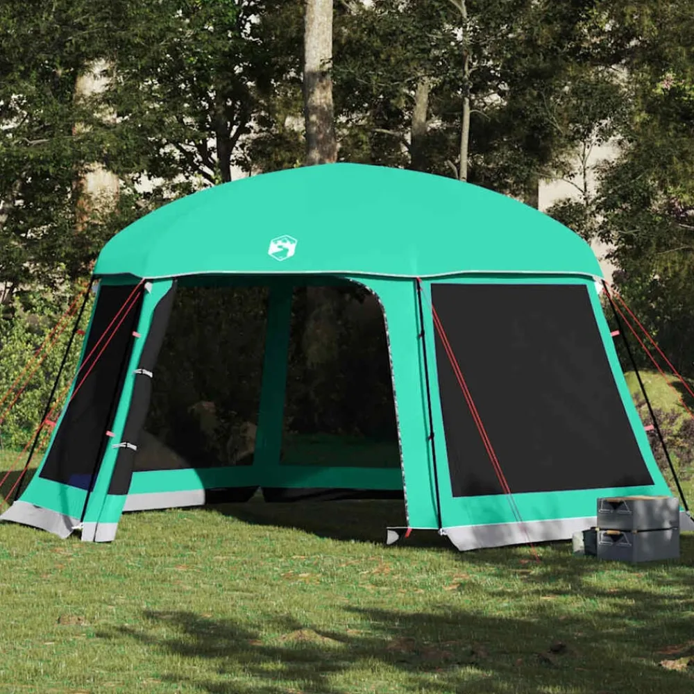 vidaXL Carpa para piscina con desmontables y paredes verde 512x458 cm Verde mar Clearance