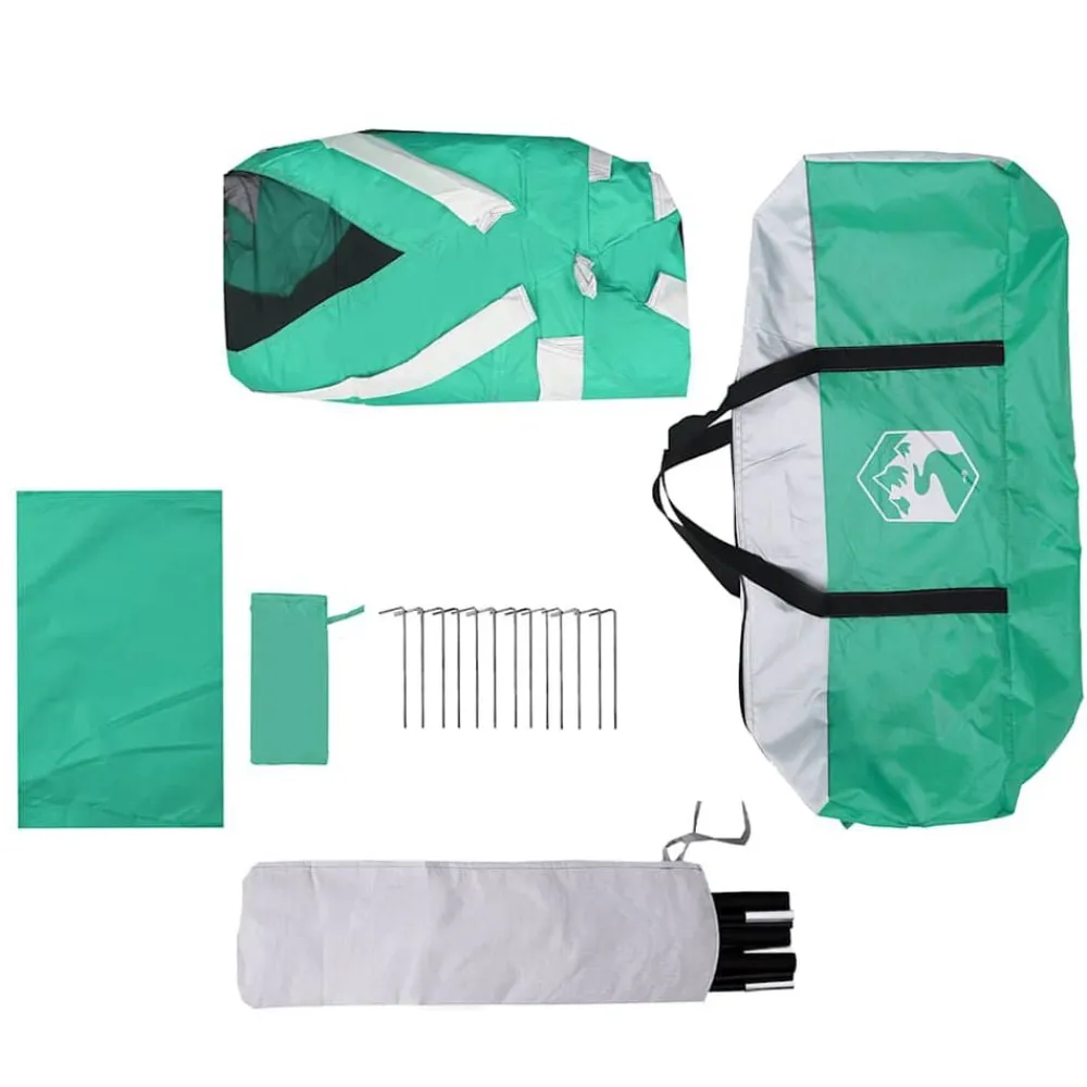 vidaXL Carpa para piscina con desmontables y paredes verde 512x458 cm Verde mar Clearance