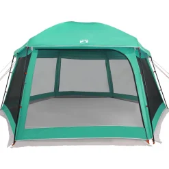 vidaXL Carpa para piscina con desmontables y paredes verde 512x458 cm Verde mar Clearance