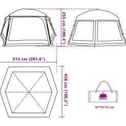 vidaXL Carpa para piscina con desmontables y paredes azul 512x458 cm Azul celeste Outlet