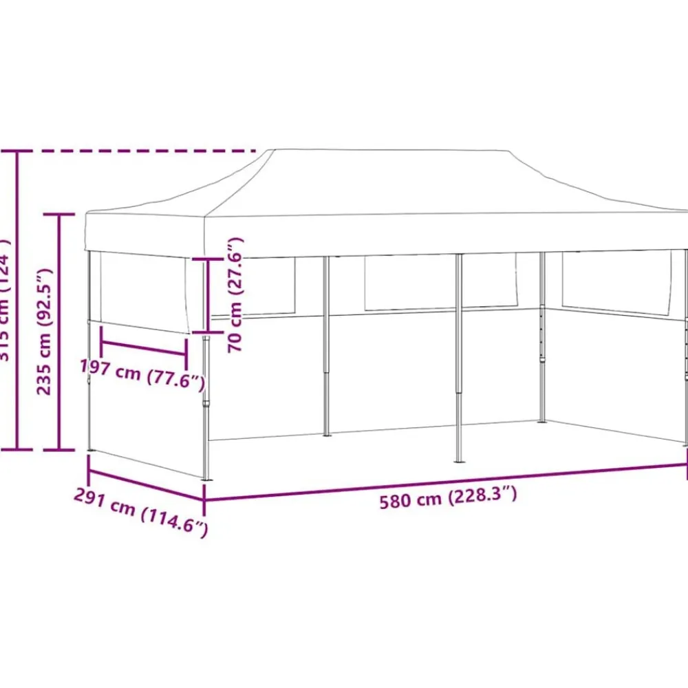 vidaXL Jardín-Carpa plegable Pop-up 3x6 m
