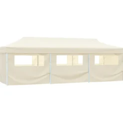 vidaXL Carpa plegable Pop-up con 8 paredes laterales 870x291x315 cm Crema Discount