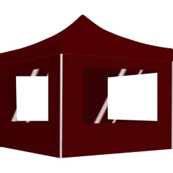 vidaXL Jardín-Carpa plegable profesional y paredes aluminio rojo tinto 3x3m