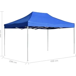 vidaXL Carpa plegable profesional de aluminio 4,5x3 m Azul Outlet