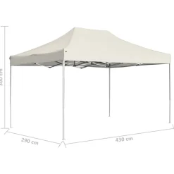 vidaXL Carpa plegable profesional de aluminio 4,5x3 m Crema Clearance